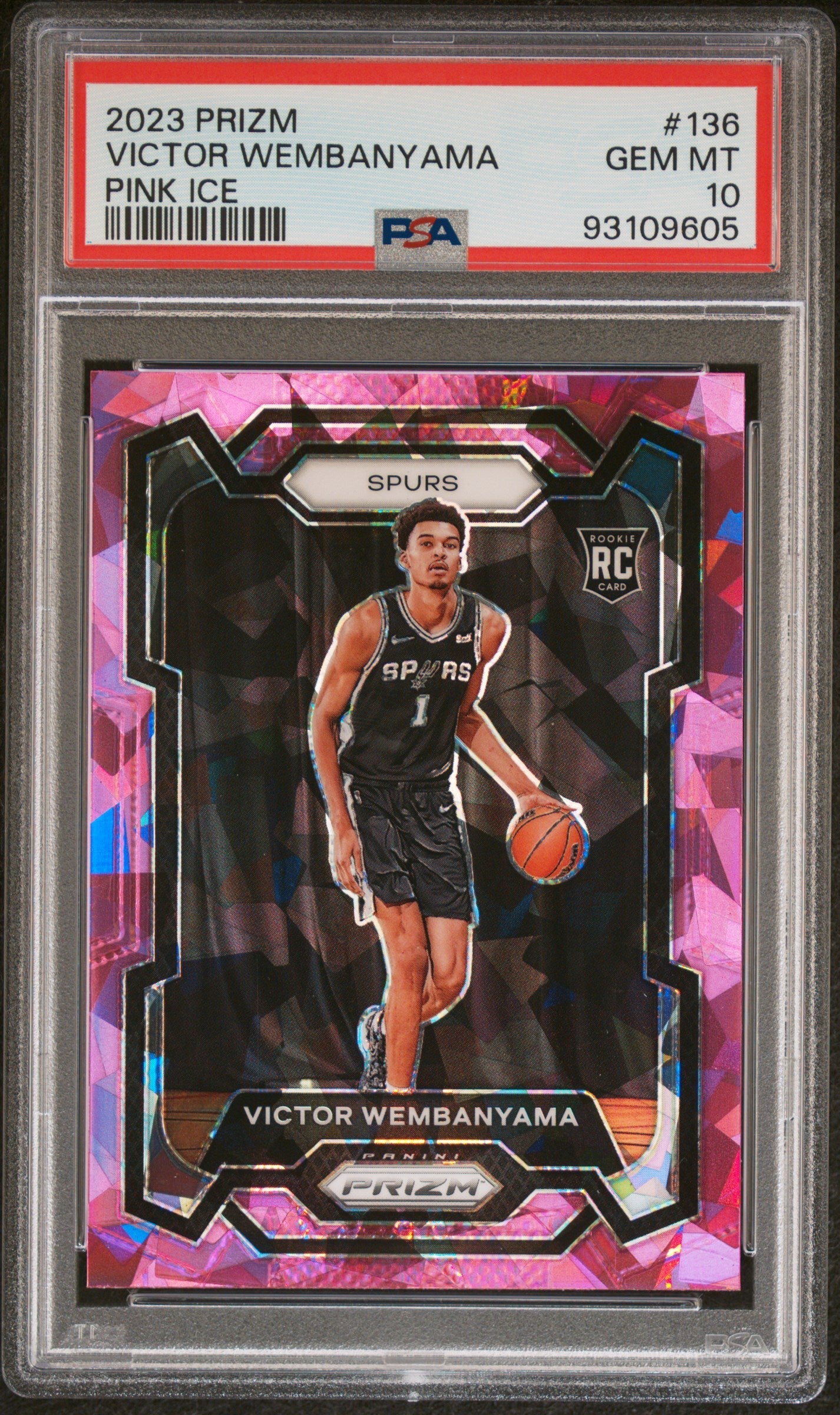 Victor Wembanyama 2023 Panini Prizm Pink Ice PSA 10 Gem Mint San Antonio Spurs Card