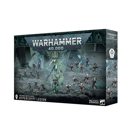 Warhammer 40k Hypercrypt Legion features Necrons Hexmark and Ophydian Destroyers box