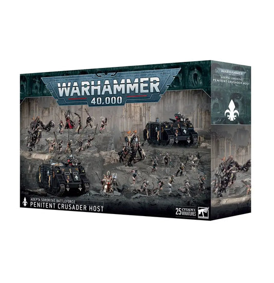 Warhammer 40k Penitent Crusader Host box set with Adepta Sororitas miniatures and vehicles