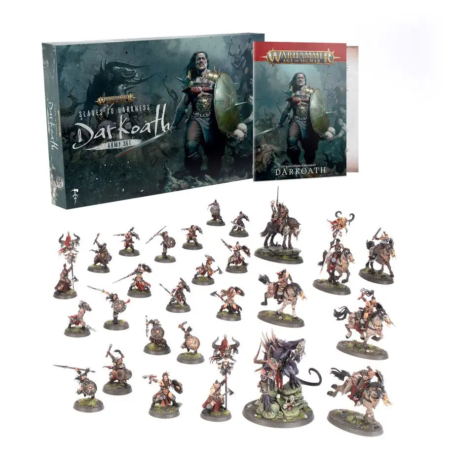 Warhammer Age of Sigmar Darkoath Army Set with warriors and creatures miniatures