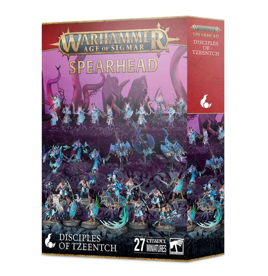 Warhammer Age of Sigmar Spearhead box set featuring Disciples of Tzeentch miniatures