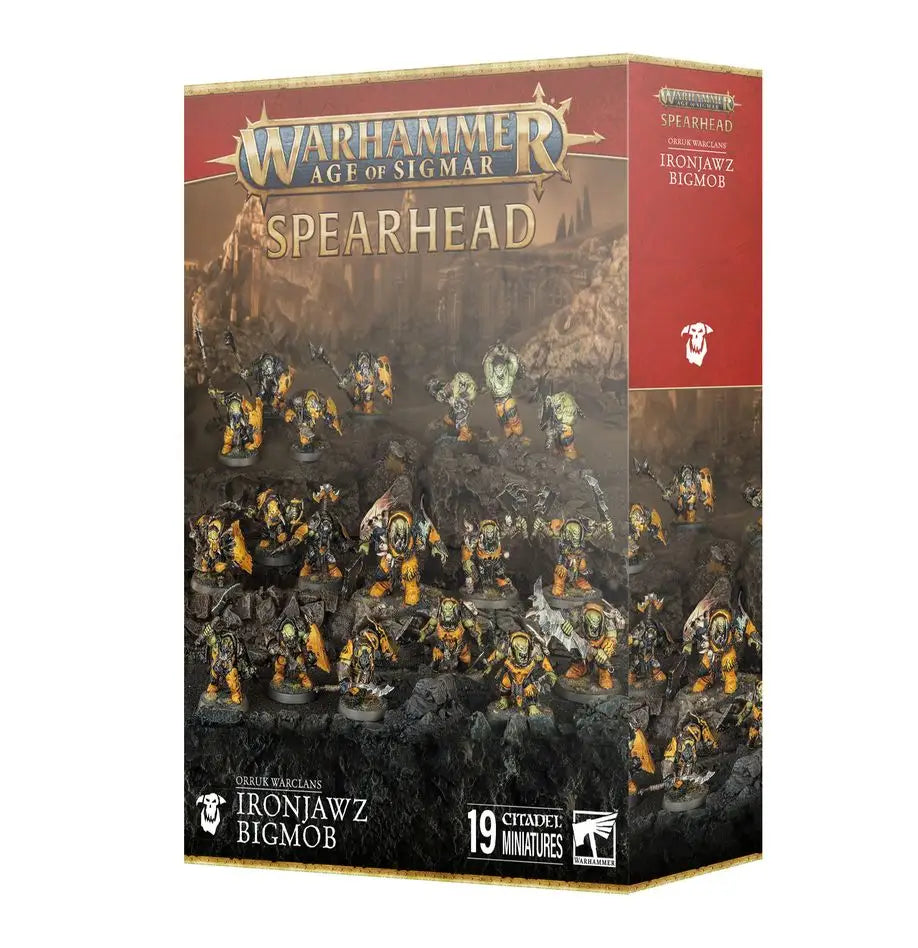 Warhammer Age of Sigmar Orruk Warclans Spearhead box set with Ironjawz Blobok miniatures