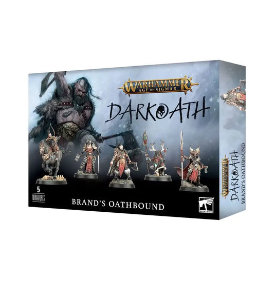 Warhammer Age of Sigmar Brand’s Oathbound miniatures box featuring Gunnar Brand and Warqueen Tanari