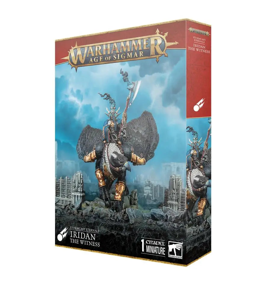 Warhammer Age of Sigmar box showcasing Stormcast Eternals warrior on mythical beast