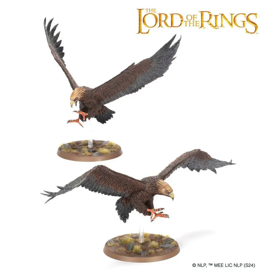 Two great eagles from Middle-Earth Enterprises on circular display bases