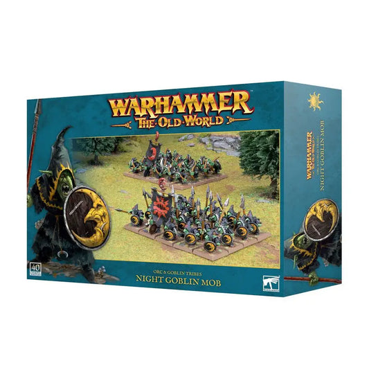 Warhammer: The Old World game box showcasing Night Goblin Mob miniatures from Goblin Tribes