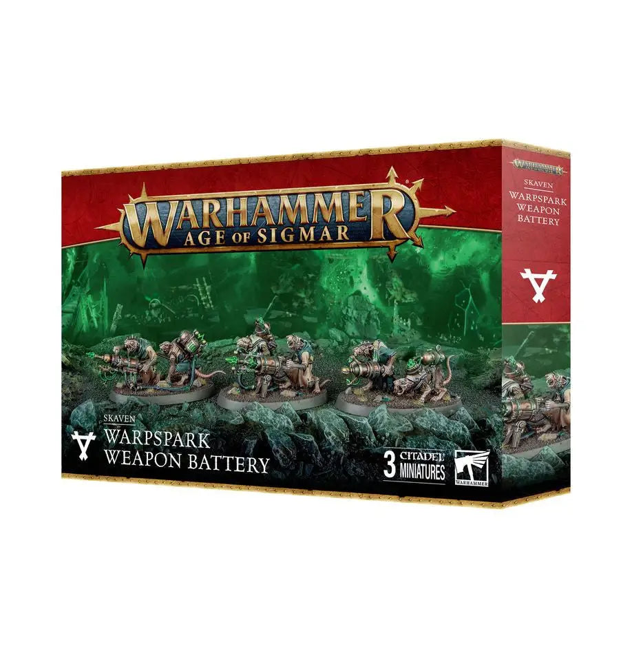 Warhammer Age of Sigmar Warpspark Weapon Battery box featuring Warplock Jezzail teams