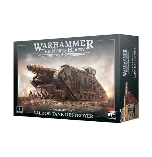 Heavily-armored Valdor Tank Destroyer showcasing Solar Auxilia design with massive cannon