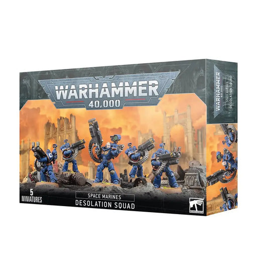 Warhammer Space Marines Desolation Squad miniatures game box set with targeting optics