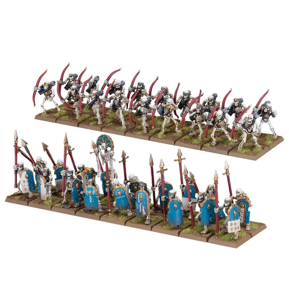 Miniature Skeleton Warriors and Human Soldiers from Warhammer Tomb Kings of Khemri