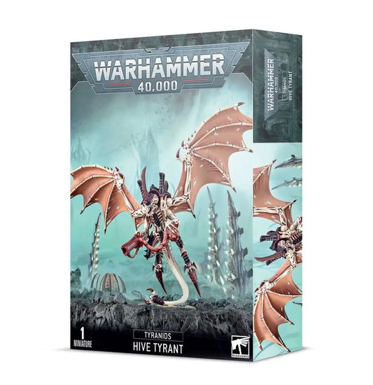 Warhammer Tyranids Hive Tyrant model kit box with winged biomechanical creature