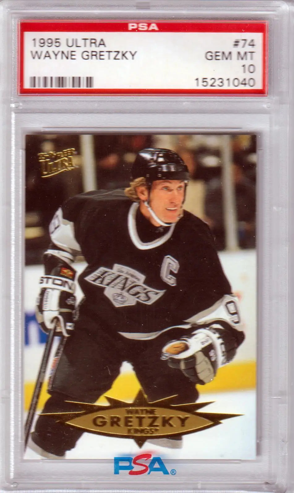 PSA 10 GEM MINT Wayne Gretzky 1995-96 Fleer Ultra card in Kings uniform from Columbia Hobby