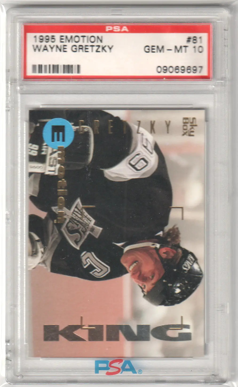 PSA 10 GEM MINT Wayne Gretzky 1995-96 Skybox Emotion Kings trading card from Columbia Hobby