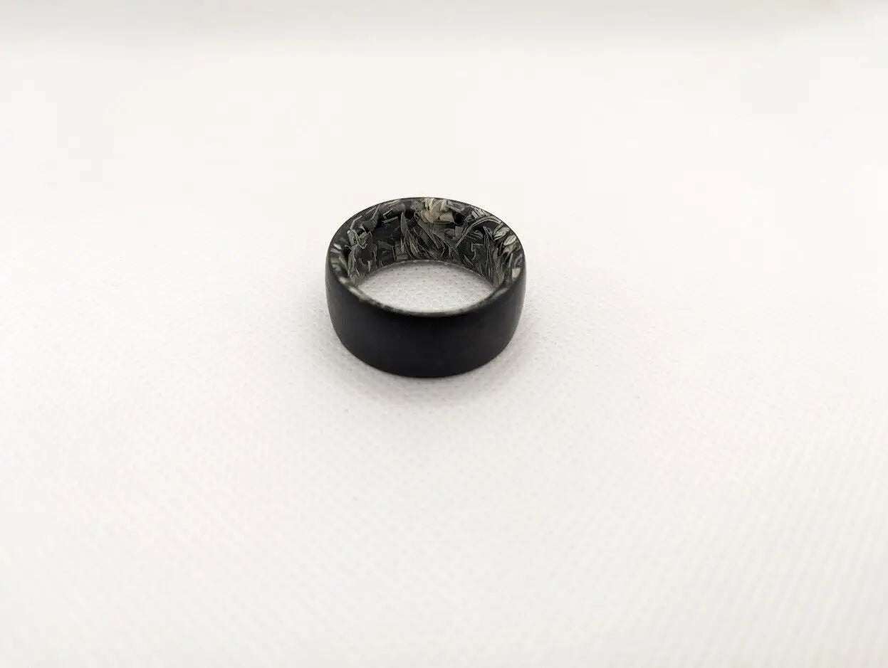 Black and gray patterned Louie High Roller Carbon Fiber Ring for men, Size 13