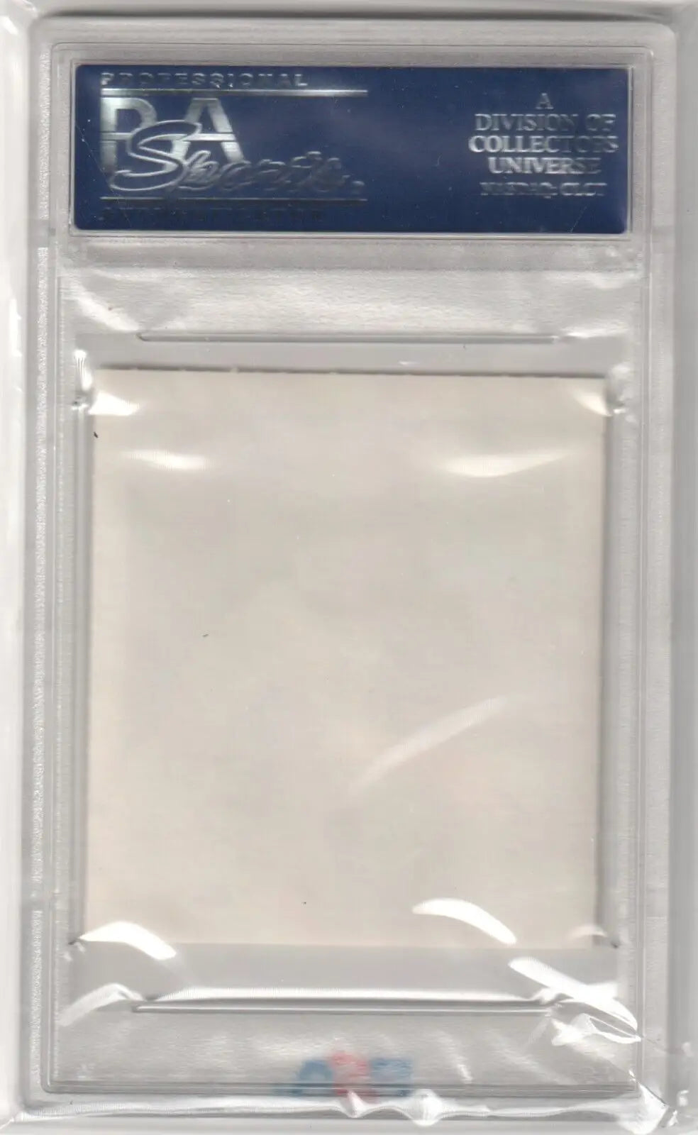 Clear plastic card sleeve with blue PSA label for Whitey Ford single cards from Columbia Hobby