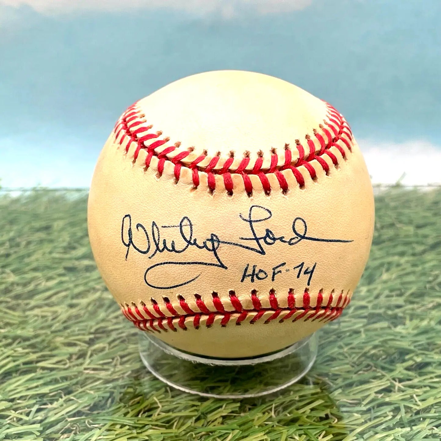 Whitey Ford Signed Rawlings Baseball with JSA COA for New York Yankees HOF 74 Inscription