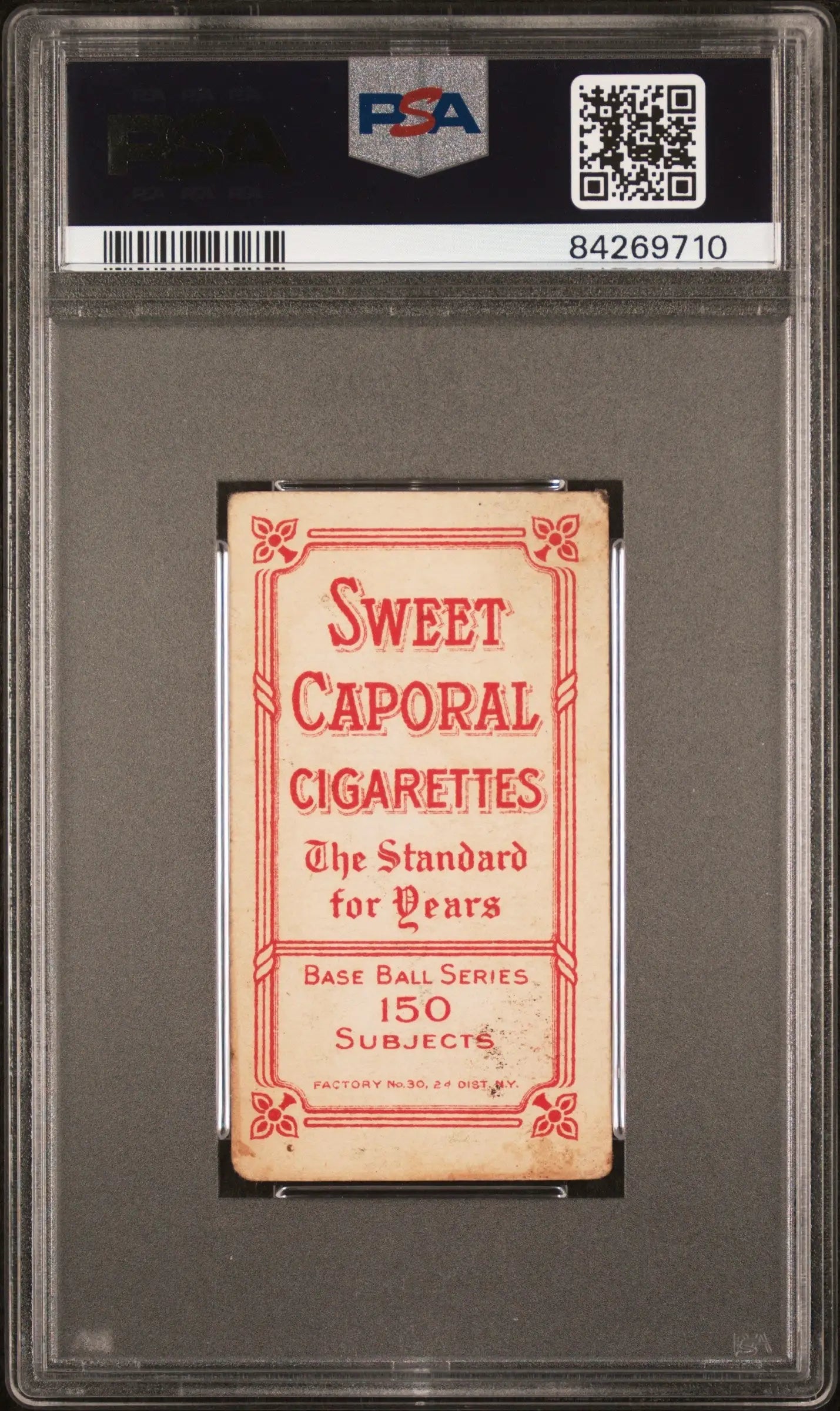 Vintage Wid Conroy 1909-11 T206 Sweet Caporal 150/30 Fielding in PSA 3 case