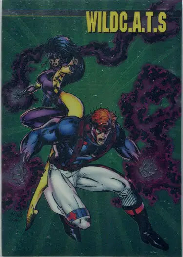 Wildcats WildC.A.T.S. Chromium Promo Card PR1 featuring superhero action poses