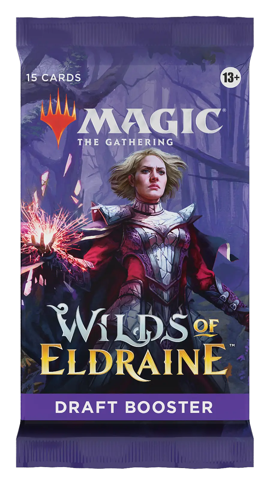 Magic The Gathering Wilds of Eldraine Draft Booster Pack with purple packaging