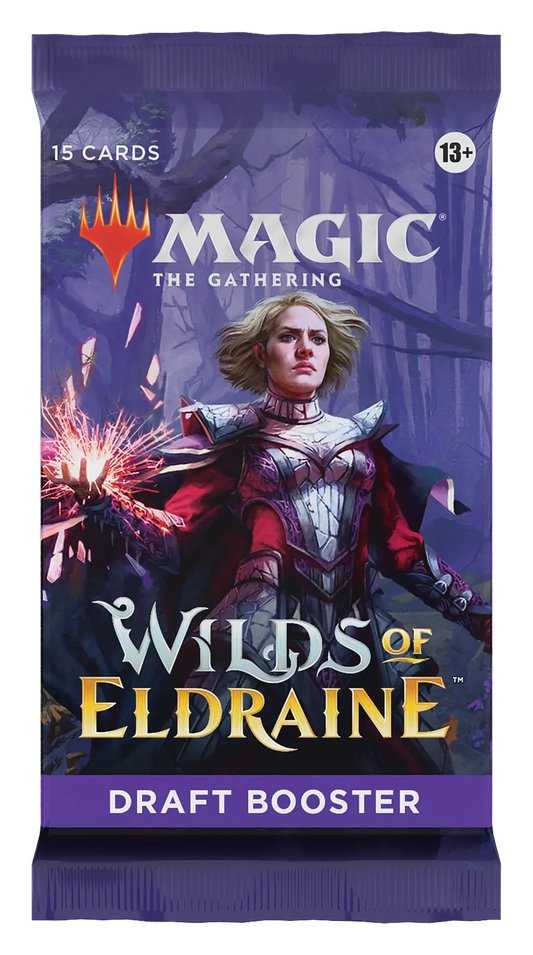 Magic The Gathering Wilds of Eldraine Draft Booster Pack with purple packaging