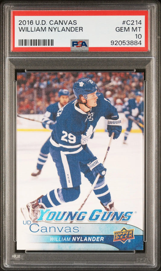 PSA 10 Gem Mint William Nylander Upper Deck Canvas hockey card #C214 Toronto Maple Leafs