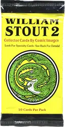 Factory sealed William Stout 2 trading card pack with green dragon design