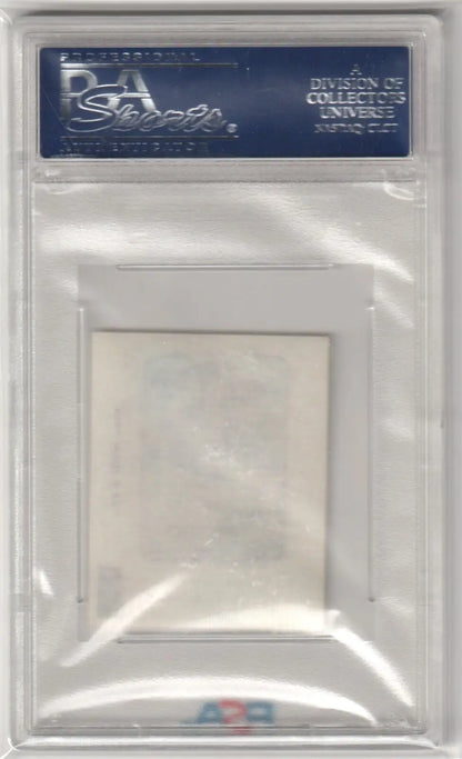 Clear plastic PSA card holder with white insert for Willie Mays 1969 Topps Decals