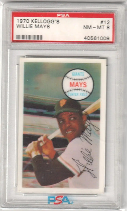 PSA-graded 1970 Kellogg’s Willie Mays baseball card for sale at Columbia Hobby