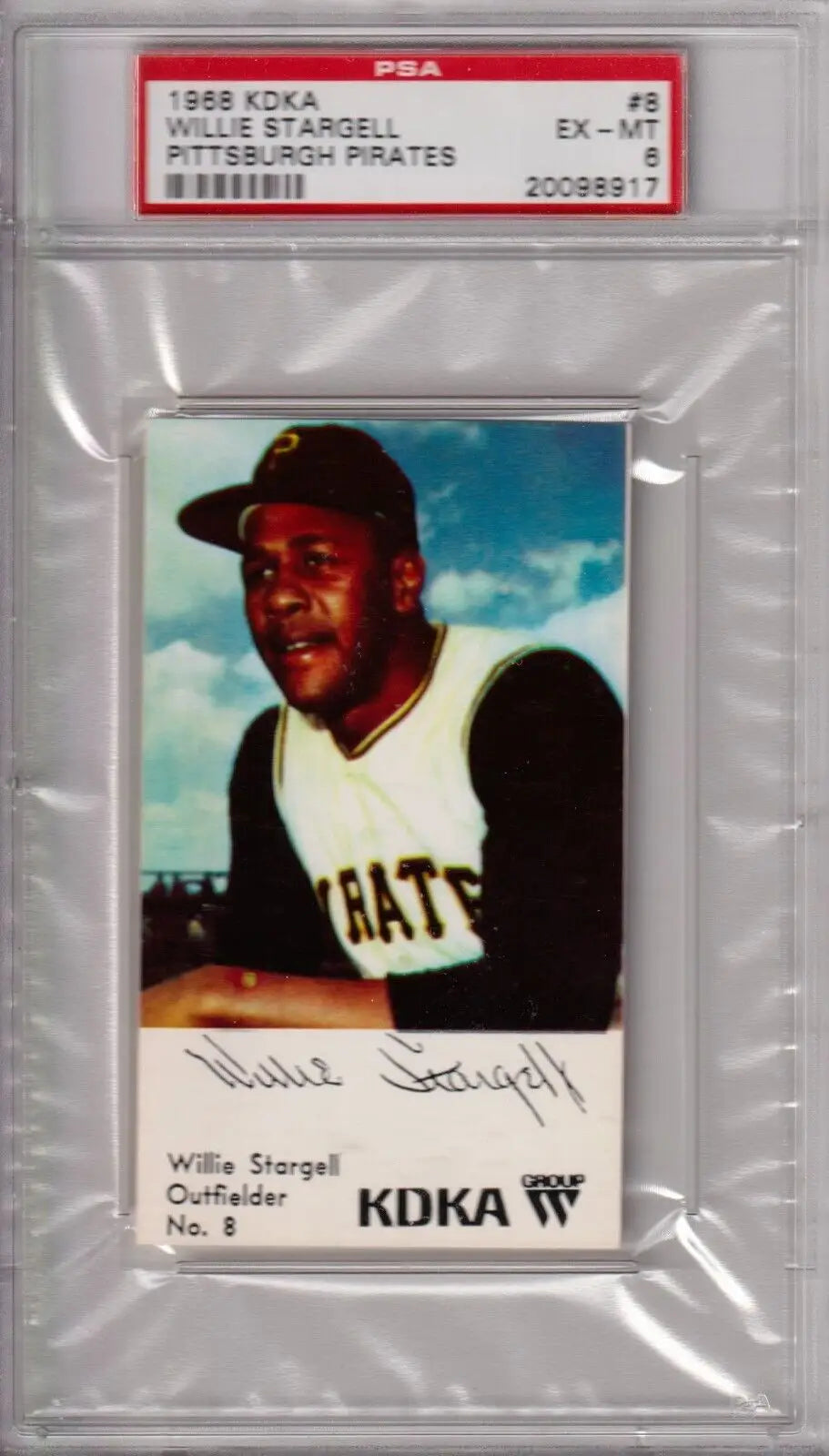 PSA-graded Willie Stargell 1968 KDKA #8 baseball card in holder from Columbia Hobby