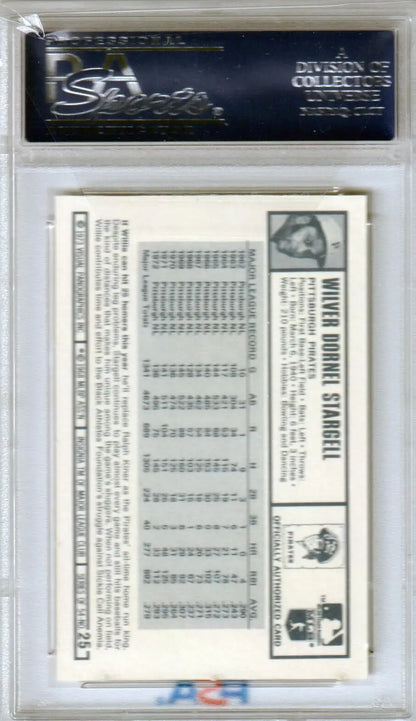 Willie Stargell 1973 Kellogg’s Pro Super Stars #25 PSA 10 GEM MINT single card holder