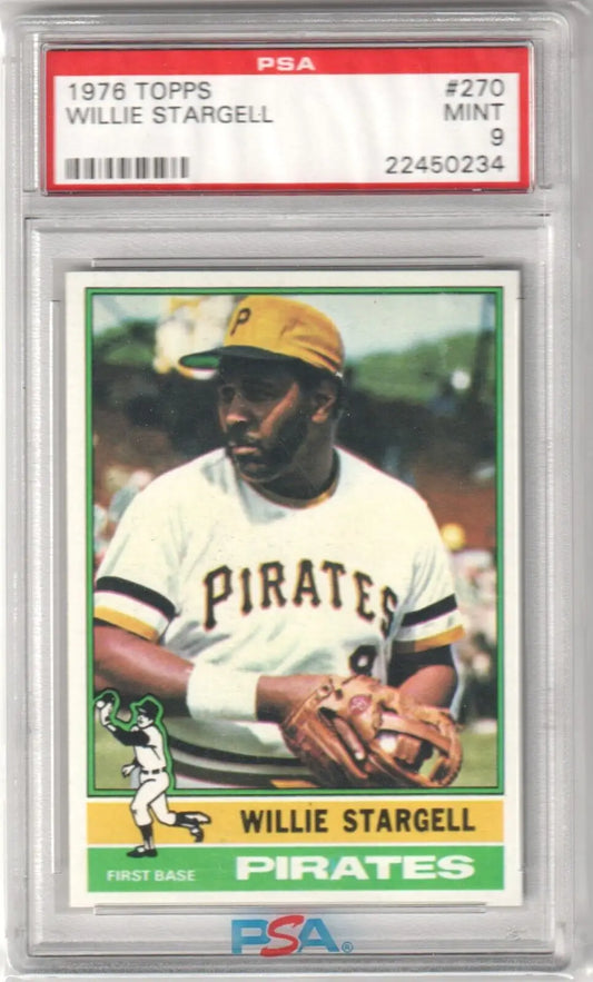 PSA-graded 1976 Topps Willie Stargell baseball card in case from Columbia Hobby with free shipping