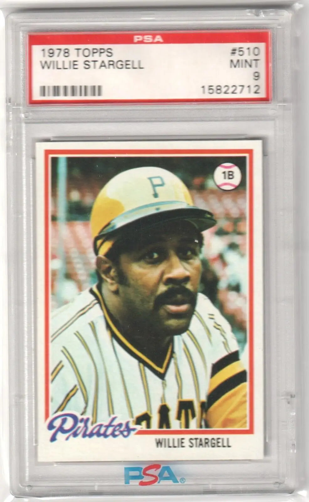 PSA-graded 1978 Topps Willie Stargell baseball card in protective case from Columbia Hobby