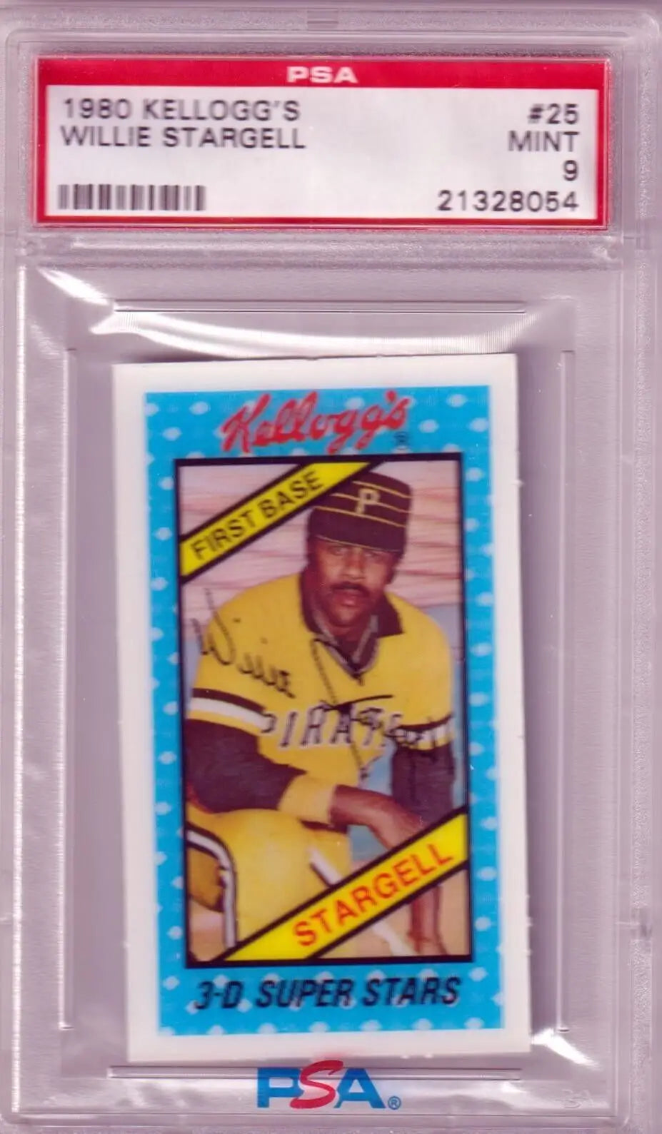 PSA-graded Willie Stargell 1980 Kellogg’s baseball card in Pirates colors for sale