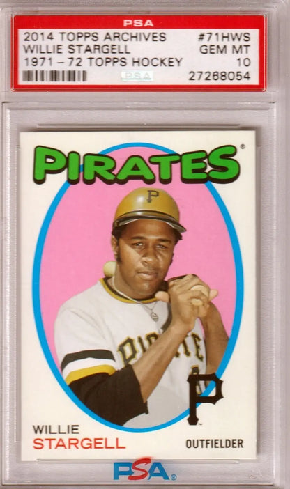 PSA-graded 1971-72 Topps Willie Stargell Pirates outfielder card from Columbia Hobby