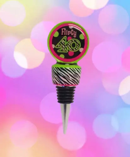 Flirty 40 Zebra Print Wine Stopper for stylish preservation of your favorite wines