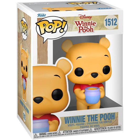 Winnie the Pooh Funko Pop vinyl figure #1512 holding a honey pot in a red shirt