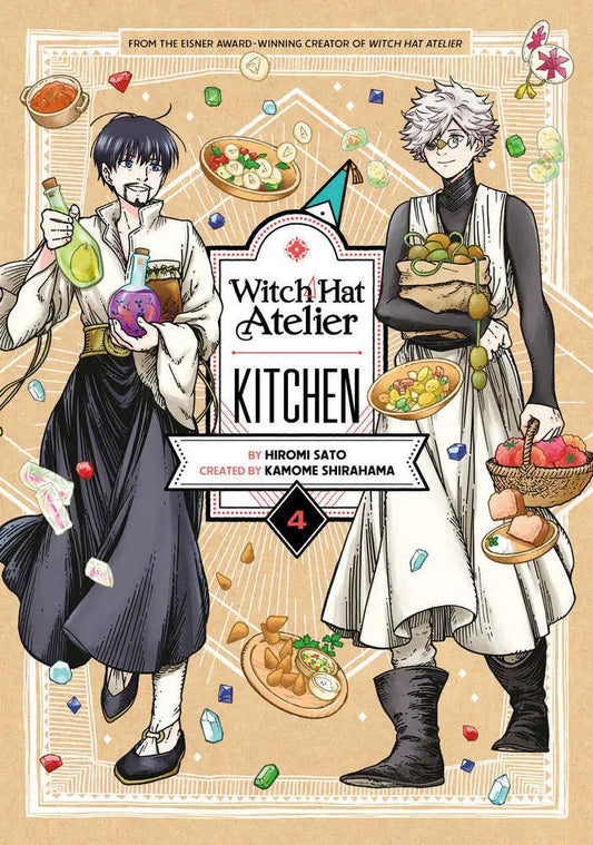 Witch Hat Atelier Kitchen 4 book cover featuring anime characters and food illustrations