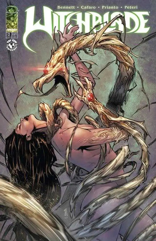 Dramatic Witchblade #2 cover art by Giuseppe Cafaro and Arif Prianto with branch-like tendrils