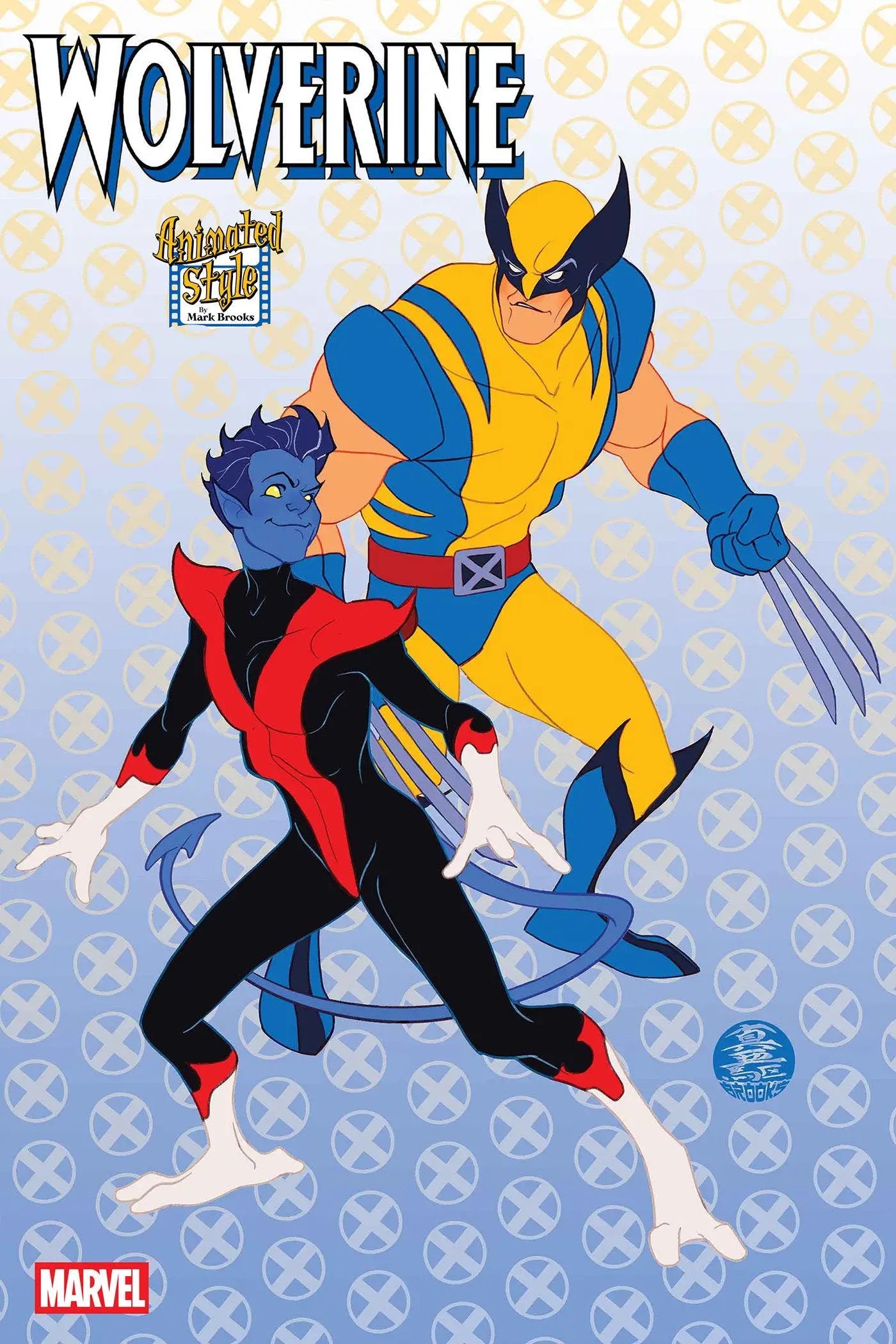 Animated Wolverine and Nightcrawler on Wolverine #6 Mark Brooks Variant trading card