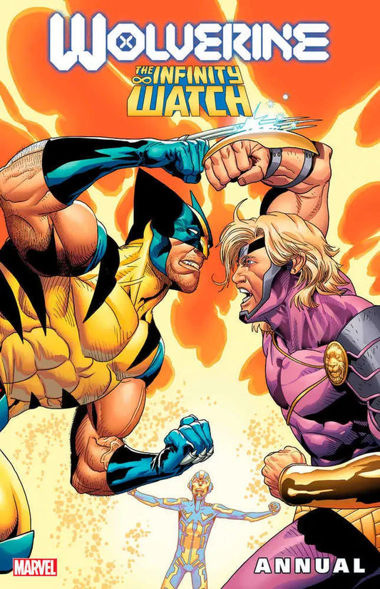 Comic book cover of Wolverine: Infinity Watch Annual showcasing dynamic superhero action