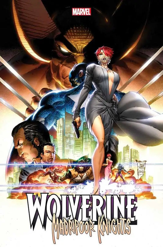 Wolverine Madripoor Nights comic cover art with action poses and city backdrop