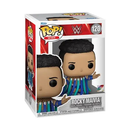 WWE Rocky Maivia Pop! Vinyl figure #120 with colorful striped jacket collectible