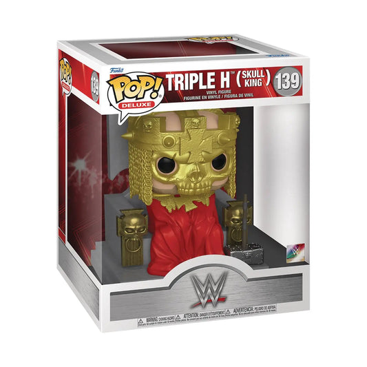 WWE Super Triple H Skull King Funko Pop figure in gold skull mask and red robe