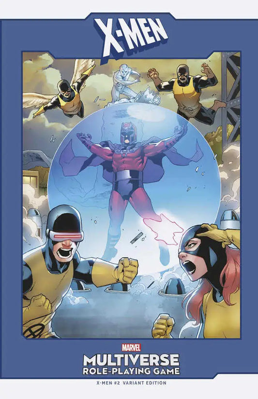 Cover art for X-Men Multiverse Role-Playing Game with mutant characters in action