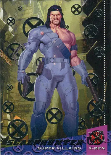 Muscular man in purple bodysuit on X-Men 2018 Fleer Ultra Silver Foil Base Parallel Card