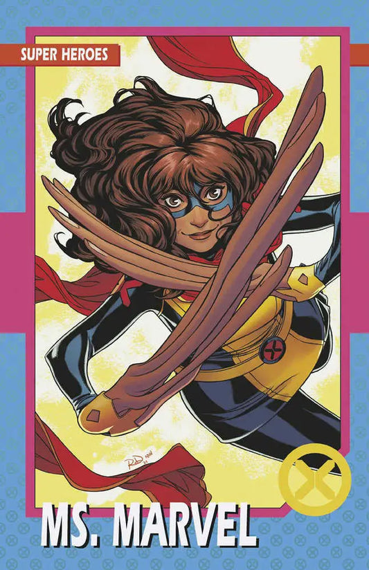 Ms. Marvel action pose on X-Men 26 Russell Dauterman Trading Card Variant Fall