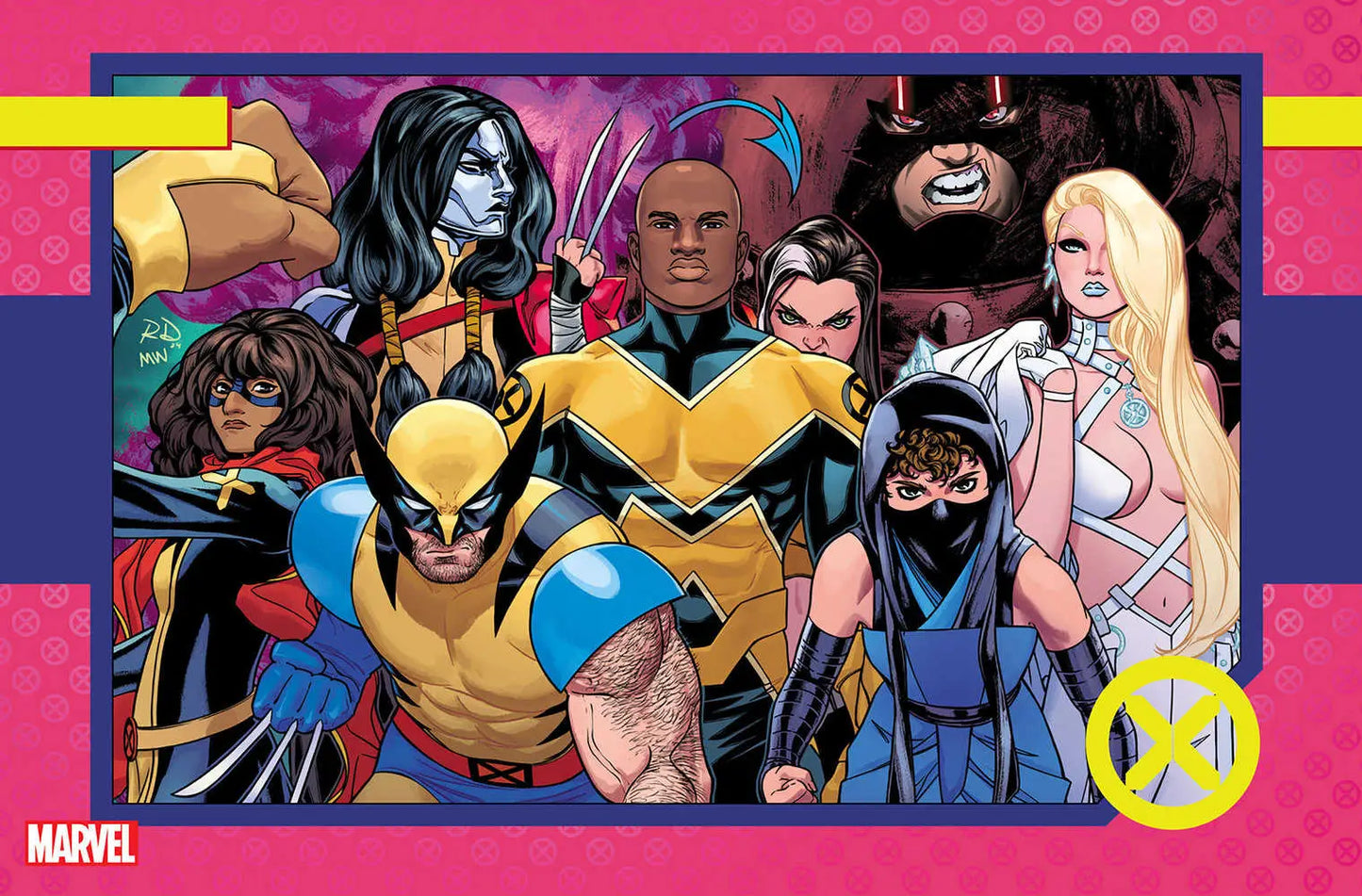 Comic book-style artwork of X-Men superheroes on X-Men #35 Trading Card Variant