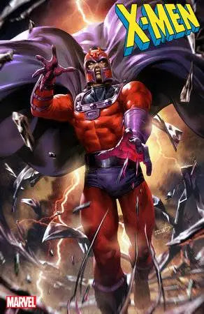 Magneto in red and purple armor on X-MEN #6 Derrick Chew Magneto Var trading card