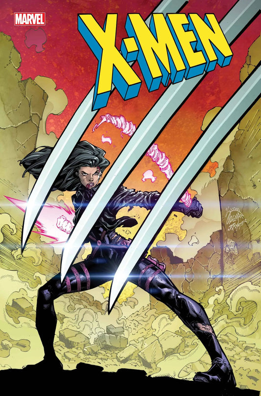 Comic book cover X-Men #9 featuring a clawed character in action pose for trading cards