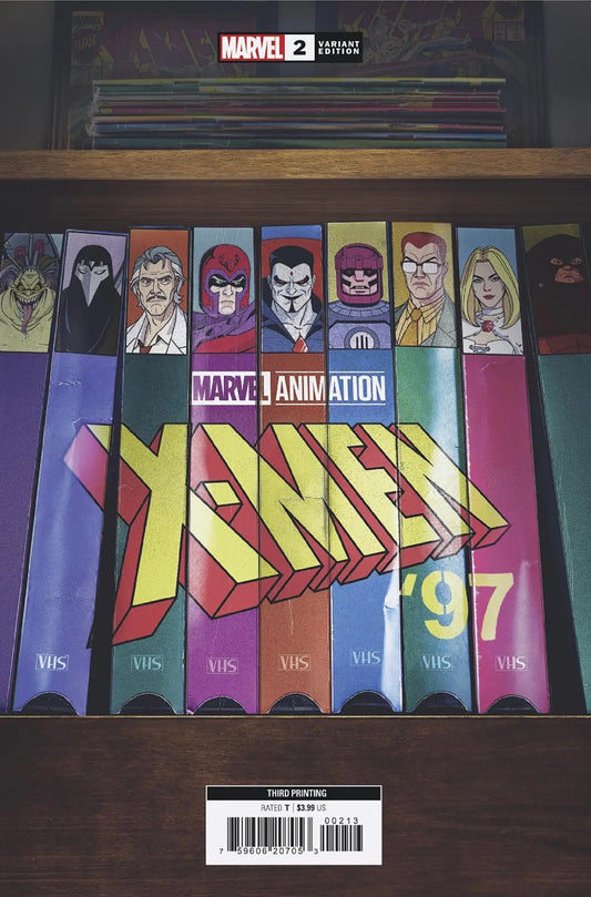 X-Men animated series VHS tapes showcasing character artwork for collectors of trading cards